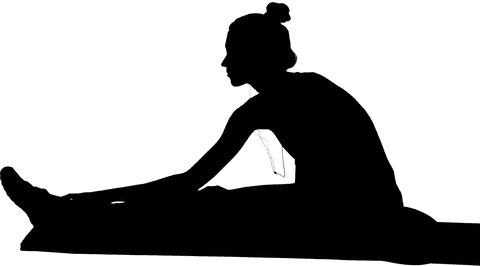 Transparent Silhouette of a Woman Stretching