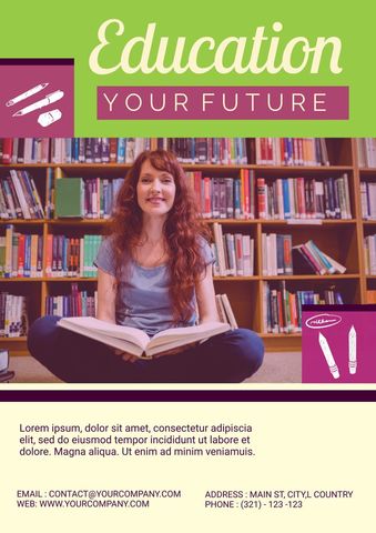 Academic Growth Poster Featuring Engrossed Student - Download Free Stock Templates Pikwizard.com