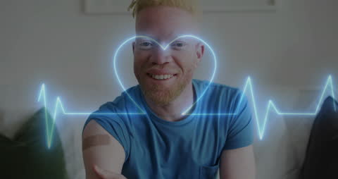 Smiling Man with Heartbeat Animation Technology