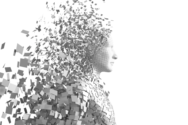 transparent white human form disintegrating into particles digital render - Download Free Stock Videos Pikwizard.com