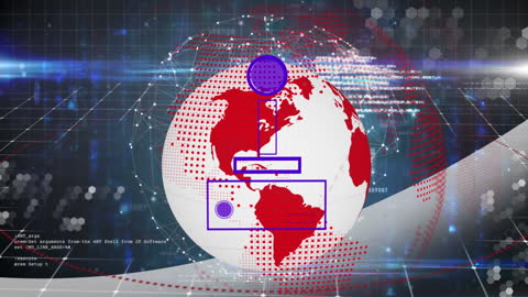 Global Connectivity with Social Media Icons on Digital Globe