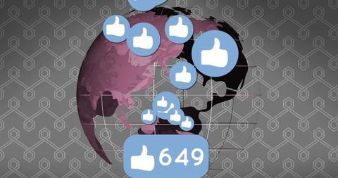 Social media connectivity and engagement concept with likes