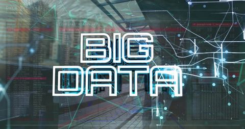 Big Data Concept Overlaying Futuristic Networked Cityscape - Download Free Stock Images Pikwizard.com