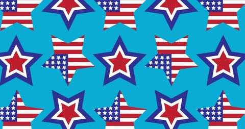 American flag stars on vibrant blue background