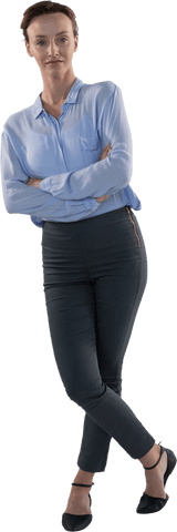 transparent confident businesswoman in blue blouse and black pants - Download Free Stock Videos Pikwizard.com