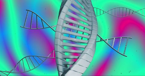 Digital DNA Helix and Strands on Biomolecular Gradient Background - Download Free Stock Images Pikwizard.com
