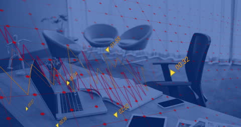 Financial Data Processing Overlay on Modern Office Desk