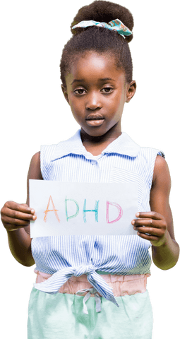 transparent portrait of black girl holding adhd sign - Download Free Stock Videos Pikwizard.com