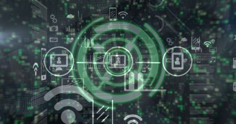 Digital Network Analysis with Futuristic Interface Icons - Download Free Stock Images Pikwizard.com