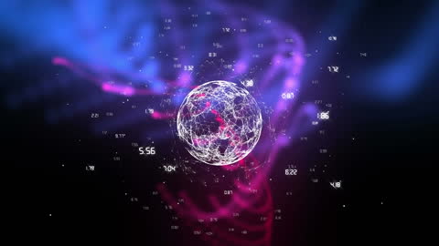 Futuristic Digital Globe with Network Connections and Data Overlay