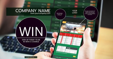 vibrant online promotion template highlighting chance to win - Download Free Stock Templates Pikwizard.com