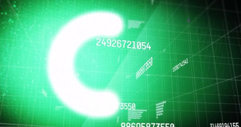 Green digital loading screen with data streams