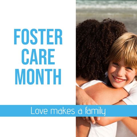 Foster Care Month Celebration Hug on Beach - Download Free Stock Templates Pikwizard.com
