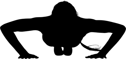 Transparent female athlete performing push-ups workout