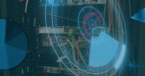 Futuristic Data Scanning over Server Wires Imagery - Download Free Stock Images Pikwizard.com
