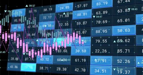 Financial data analysis with digital graphs and charts