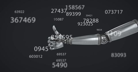 Robotic Arm Giving Thumbs Up Among Dynamic Digital Numbers - Download Free Stock Images Pikwizard.com