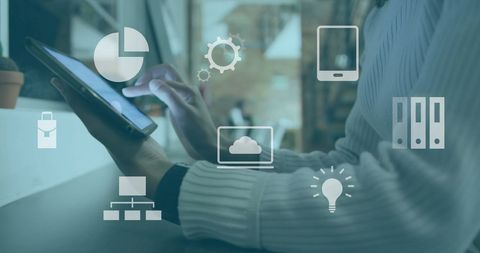 Financial Data Processing with Digital Touchscreen Interface - Download Free Stock Images Pikwizard.com