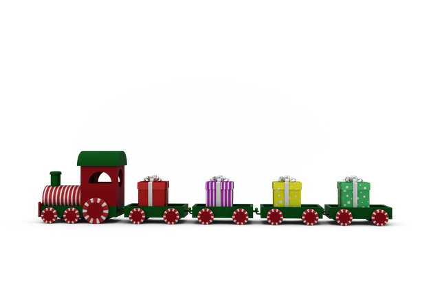 Christmas Train with Colorful Gift Boxes on Transparent Background - Download Free Stock Videos Pikwizard.com