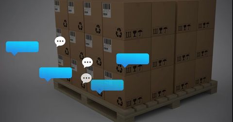 Digital Communication and Logistics Concept with Cardboard Boxes - Download Free Stock Images Pikwizard.com
