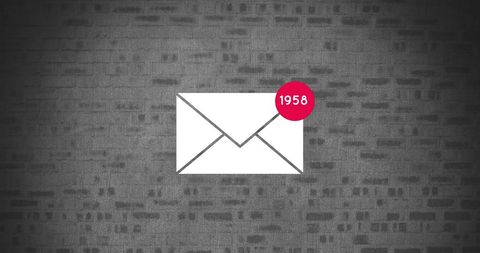 Message Icon with High Notification Count on Brick Background - Download Free Stock Images Pikwizard.com
