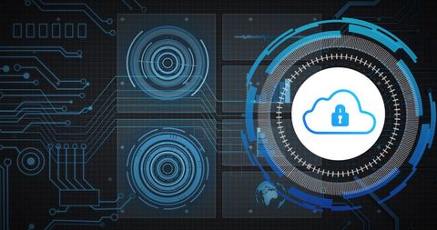 Secure Cloud Networking with Futuristic Digital Interface - Download Free Stock Images Pikwizard.com