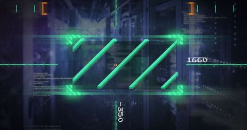 Futuristic Digital Interface Overlay on Data Center - Download Free Stock Images Pikwizard.com
