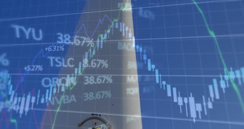 Wind Turbine Glimpsed Through Dynamic Financial Graph Overlay