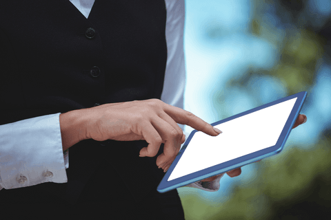 person using transparent tablet screen outdoors with stylish attire - Download Free Stock Videos Pikwizard.com