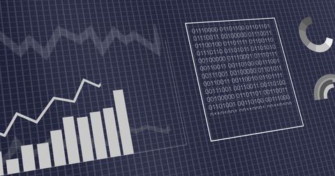 Financial Data Processing Illustration on Digital Background - Download Free Stock Images Pikwizard.com
