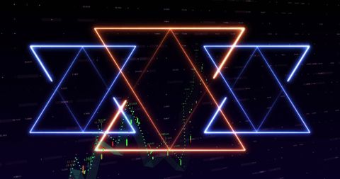 glowing triangles on digital data processing graph - Download Free Stock Images Pikwizard.com