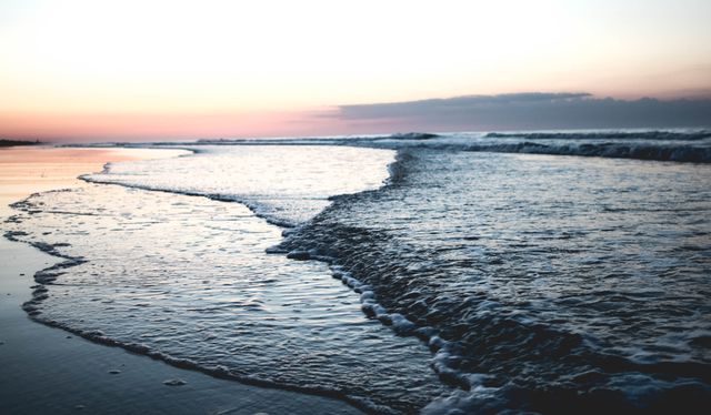 Serene Ocean Waves at Sunset - Download Free Stock Photos Pikwizard.com
