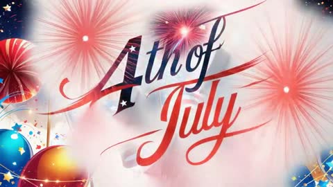 4th of July Festivities with Fireworks and Celebratory Design