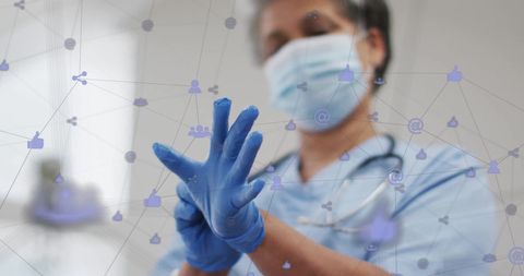 Healthcare Professional Exploring Digital Communication Networks