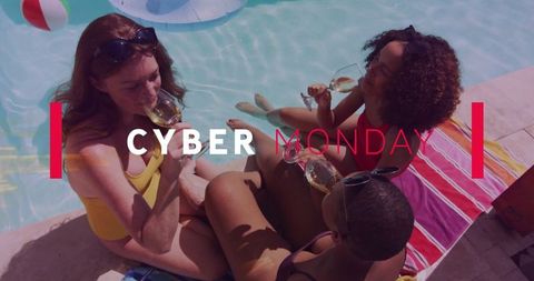 Relaxed Summer Poolside Gathering of Multicultural Friends