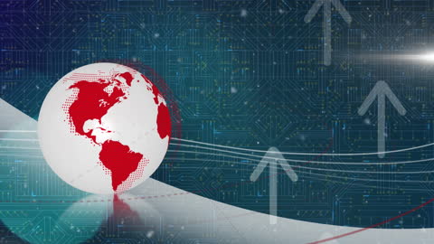 Global Technology Animation with Digital Arrows