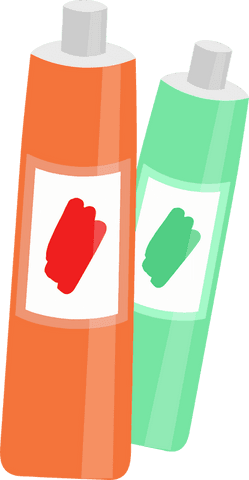 Transparent Paint Tubes Illustration with Red and Green Swatches