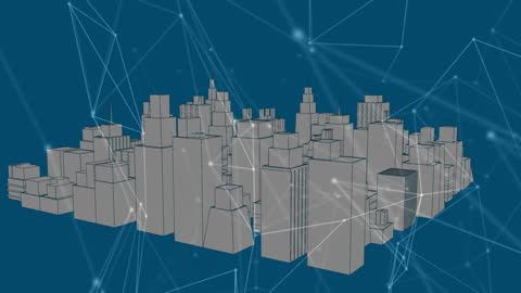 Digital Cityscape with Virtual Network Connections