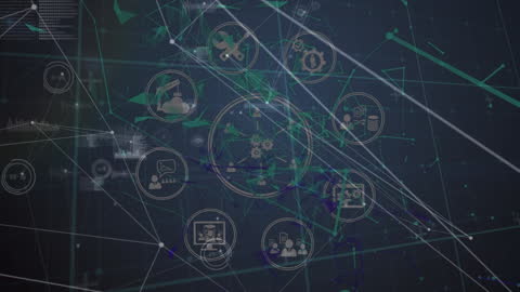Digital Network Connectivity with Technology Interface Icons