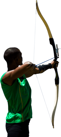 african american sportsman with bow and arrow transparent png - Download Free Stock Videos Pikwizard.com