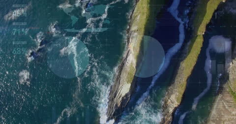 Digital Wave Data Processing Over Aerial Coastal Scenery