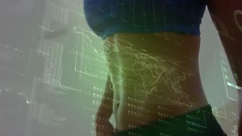 Holographic Fitness Scan with World Map Interface