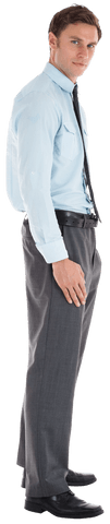 Transparent professional businessman standing confidently