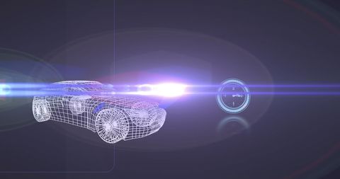 Digital Car Model with Futuristic Clock Interface - Download Free Stock Images Pikwizard.com