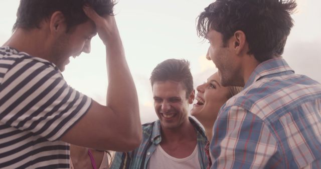 Group of Friends Enjoying Happy Moments Outdoors - Download Free Stock Images Pikwizard.com