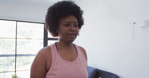 African American Woman Exercising at Home in Isolation - Download Free Stock Images Pikwizard.com