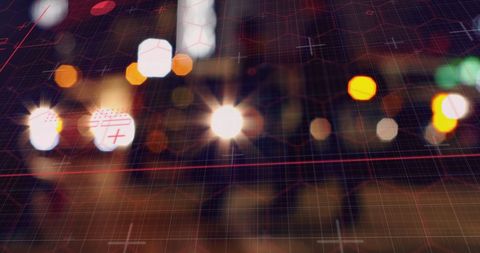 Abstract Data Processing with City Lights Background - Download Free Stock Images Pikwizard.com