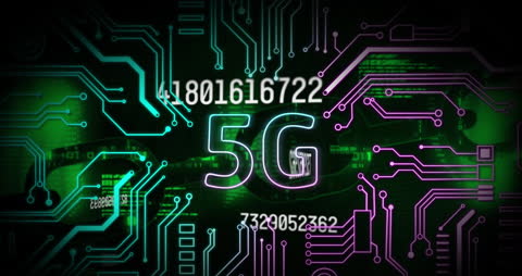 5G Technology with Circuit Board Animation