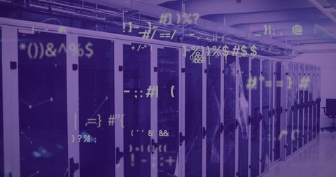 Symbolic Code Over Server Racks in Data Center - Download Free Stock Images Pikwizard.com