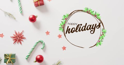 Festive Christmas Greeting with Seasonal Decorations